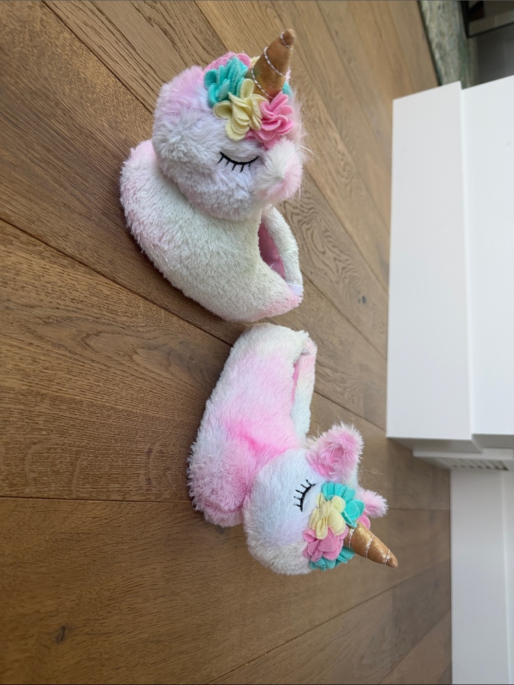 Tucker + Tate Pastel Unicorn Plush Kids Slippers - Pink, White, Mint, Gold